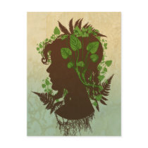 Woman with Leaves and Vines postcards by oph3lia Woman with Leaves and Vines postcards