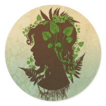 Woman with Leaves and Vines Sticker
