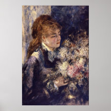 Woman with Lilacs by Pierre Renoir Print