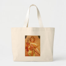 Woman with Oragna Bouquet Tote Bag