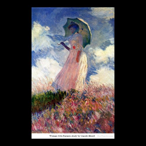 Woman with Parasol, study by Claude Monet Posters
