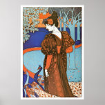 Woman with Peacocks – Louis Rhead Print