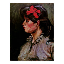 Woman with Red Ribbon, Vincent van Gogh Postcards
