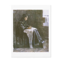Woman with Shawl Sewing, Vincent van Gogh postcards by masterpiecesofart Woman with Shawl Sewing, Vincent van Gogh postcards