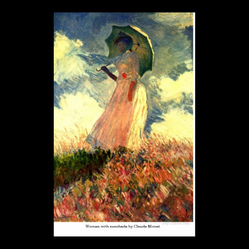 Woman with sunshade by Claude Monet Poster