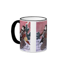 Woman With Umbrella in the Snow Mug