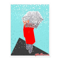 Woman with Umbrella posters