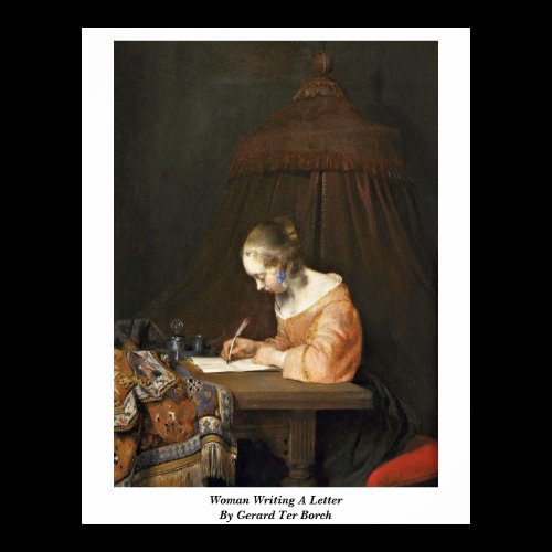Woman Writing A Letter By Gerard Ter Borch (Ii) Print