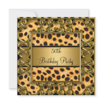 Womans 50th Birthday Party Jaguar Invitation