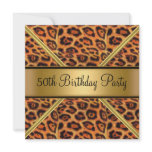 Womans 50th Birthday Party Leopard Invitation