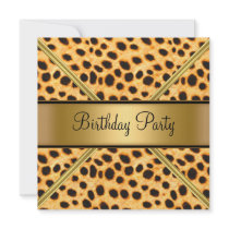 Womans Birthday Party Leopard Invitation