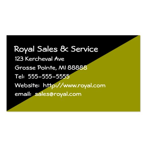 Woman's Black and Green Business Card