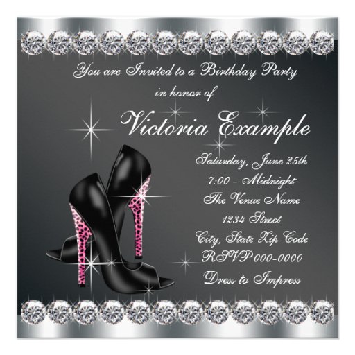Womans Elegant Pink 40th Birthday Party Announcement
