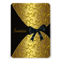 Womans Gold 50th Birthday Party Custom Invitation