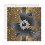 Womans Gold 50th Birthday Party Custom Invitation