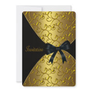 Womans Gold 50th Birthday Party invitation