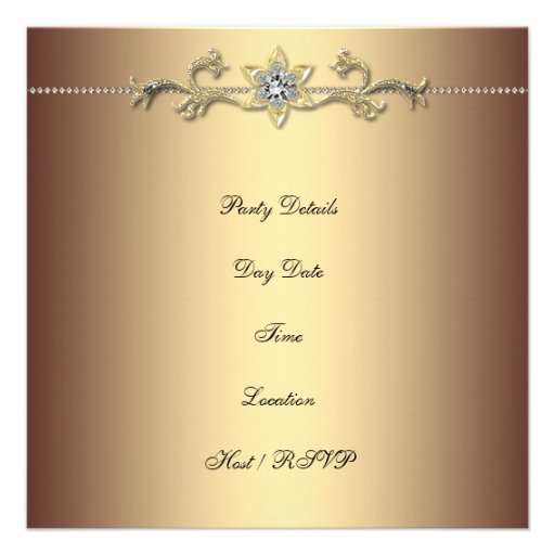 Womans Gold 50th Birthday Party Invitation