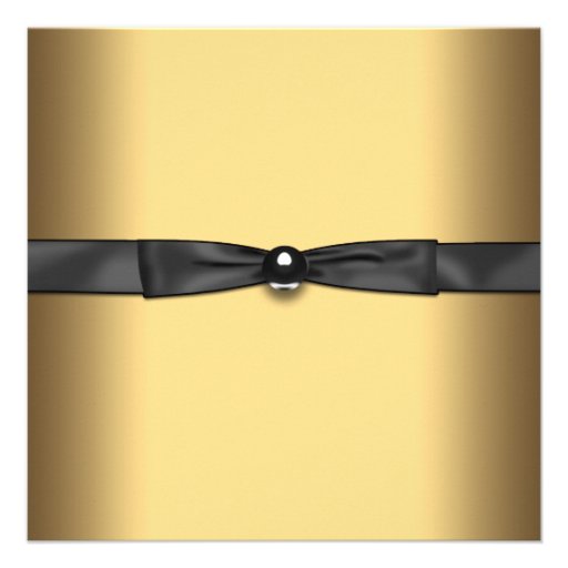 Womans Gold Black Red Classy 40th Birthday Party Custom Announcements