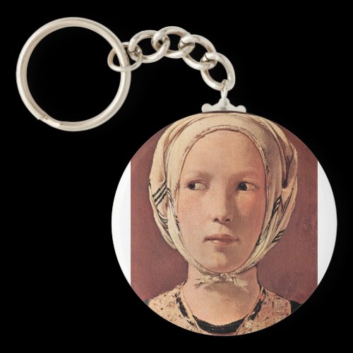 Woman's head frontally by Georges de La Tour Key Chain