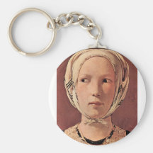 Woman's head frontally by Georges de La Tour Key Chain