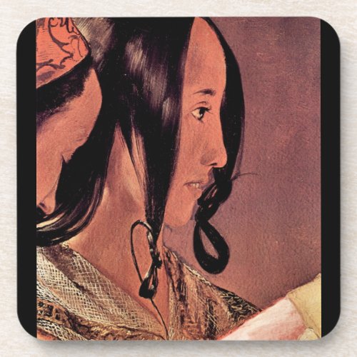 Woman's head in profile by Georges de La Tour Beverage Coasters