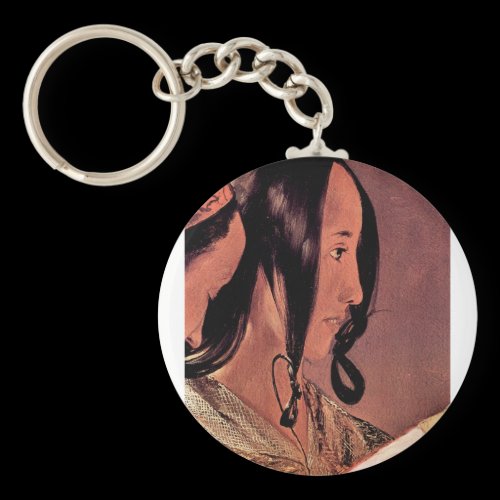 Woman's head in profile by Georges de La Tour Key Chain