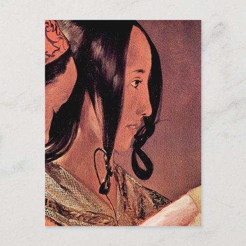 Woman's head in profile by Georges de La Tour Postcard