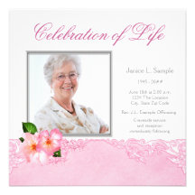 Womans Photo Memorial Service Announcement