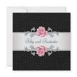 Womans Pink Rose 50th Birthday Party invitations