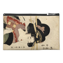 woman's portrait (machiya no nyobo) travel accessory bag