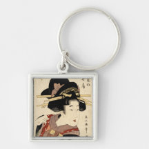 woman's portrait (machiya no nyobo) keychain