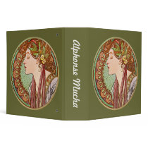 Woman's Profile, Alphonse Mucha 3 Ring Binders