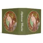 Woman's Profile, Alphonse Mucha 3 Ring Binders