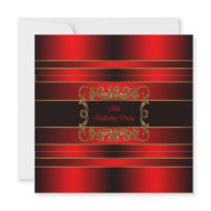 Womans Red Gold 50th Birthday Party invitation