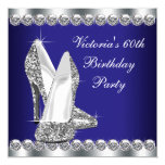 Womans Royal Blue 60th Birthday Party Card