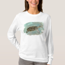 Woman's Sea Turtle Hoodie t-shirts by Critterpainter Woman's Sea Turtle Hoodie t-shirts