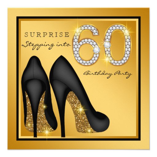 Womans Surprise 60th Birthday Party Custom Invite