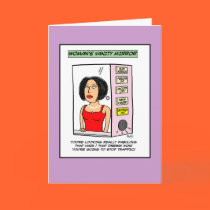 Woman's Vanity Mirror Cartoon cards