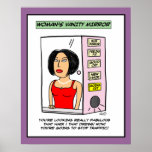 Woman's Vanity Mirror Cartoon posters