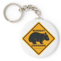Wombat Crossing Sign Key Chains