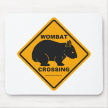 Wombat Crossing Sign mousepads by Wombania Wombat Crossing Sign mousepads