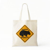 Wombat Danger Road Sign Canvas Bag