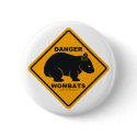Wombat Danger Road Sign buttons by Wombania Wombat Danger Road Sign buttons