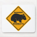 Wombat Danger Road Sign mousepads by Wombania Wombat Danger Road Sign mousepads