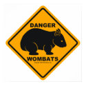 Wombat Danger Road Sign posters by Wombania Wombat Danger Road Sign posters
