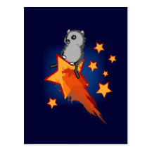 Wombat Riding A Shooting Star Postcard