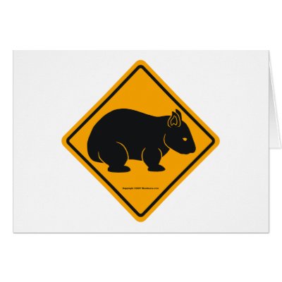 Wombat Road Sign