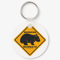 Wombat Warning Sign keychains