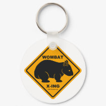 Wombat X-ing Road Sign keychains