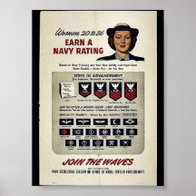 Women 20 To 36 Earn A Navy Rating Print